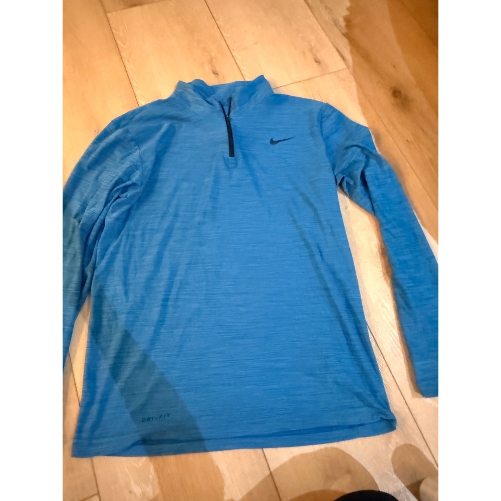 Nike Quarter Zip Pullover Womens Small Blue Dri-FIT Long Sleeve Active Top 305